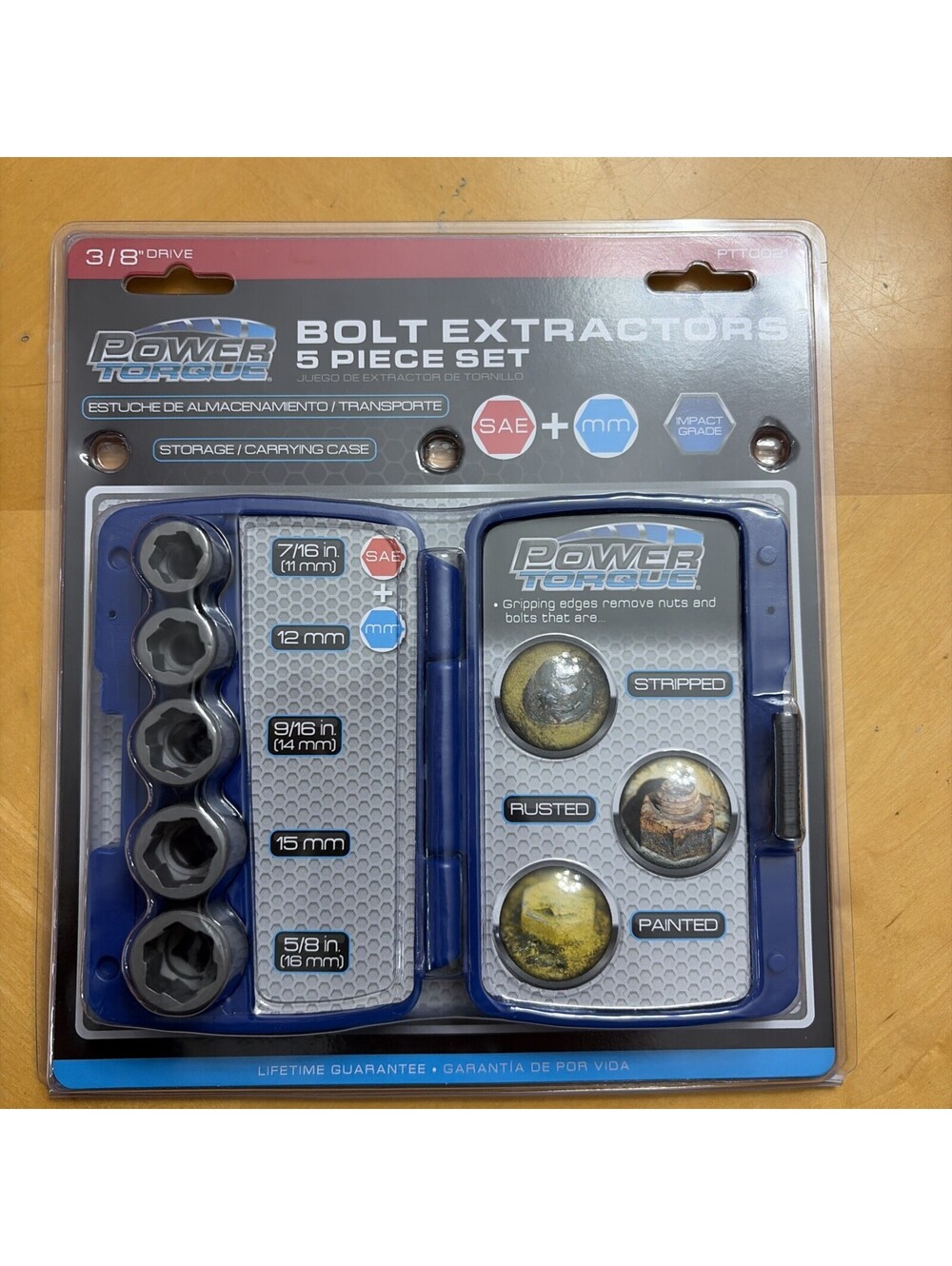 POWER TORQUE PTT0021  3/8 BOLT EXTRACTORS 5-PIECES SET